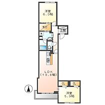 岡山県倉敷市西中新田（賃貸マンション2LDK・1階・64.88㎡） その2