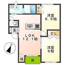 ファヴィリータC  ｜ 岡山県小田郡矢掛町矢掛（賃貸アパート2LDK・1階・51.96㎡） その2