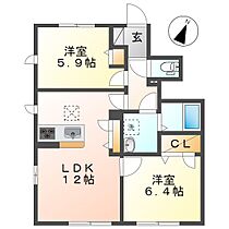 岡山県倉敷市真備町川辺（賃貸アパート2LDK・1階・57.63㎡） その2