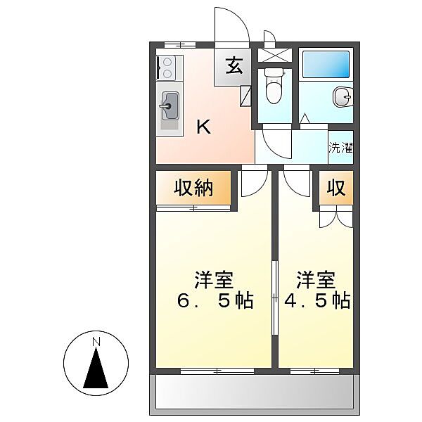 アルファー二子 ｜岡山県倉敷市二子(賃貸マンション2K・3階・33.12㎡)の写真 その2