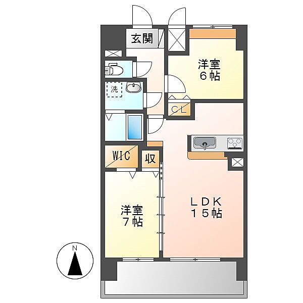 ケイマイティ ｜岡山県倉敷市幸町(賃貸マンション2LDK・9階・64.67㎡)の写真 その2