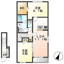 岡山県倉敷市亀島2丁目17-17（賃貸アパート2LDK・2階・58.60㎡） その2