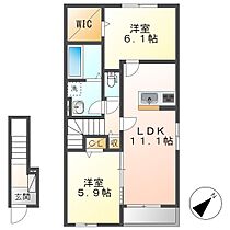 ラ・セレーナソワI 206 ｜ 岡山県倉敷市北畝4丁目16-8（賃貸アパート2LDK・2階・58.60㎡） その2