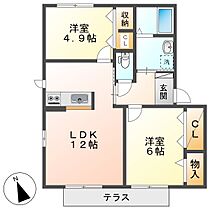 フローラルコートＤ  ｜ 岡山県倉敷市児島味野4丁目（賃貸アパート2LDK・1階・54.07㎡） その2