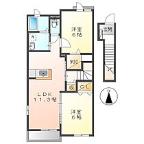 岡山県倉敷市南畝7丁目（賃貸アパート2LDK・2階・58.21㎡） その2