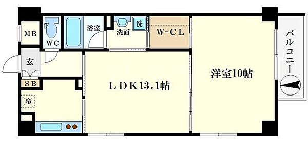 クレオキタホリエ ｜大阪府大阪市西区北堀江1丁目(賃貸マンション1LDK・10階・54.45㎡)の写真 その2