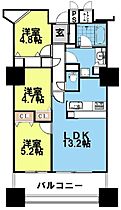 キングスクエアザ・タワー・ランドレックス 1305 ｜ 大阪府大阪市港区南市岡3丁目6番地59号（賃貸マンション3LDK・13階・64.25㎡） その2