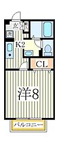 メルベーユパル  ｜ 千葉県野田市山崎新町（賃貸アパート1K・1階・26.71㎡） その2