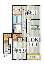 リーブル・プラッツＢ  ｜ 千葉県野田市堤根（賃貸アパート2LDK・2階・58.64㎡） その2