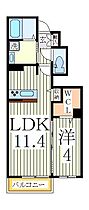 Ｋ.エスポワール  ｜ 千葉県野田市清水公園東2丁目（賃貸アパート1LDK・1階・38.77㎡） その2