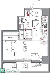 ユリカロゼAZ亀戸II 7階1Kの間取り