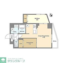 アルファコート曳舟2 2階1SLDKの間取り