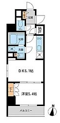 レジデンス両国駅前 5階1DKの間取り