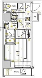 PREMIUM CUBE 両国DEUX 6階1Kの間取り