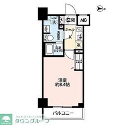 プレール・ドゥーク本所吾妻橋V 2階1Kの間取り