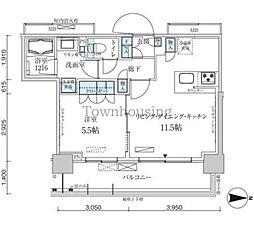 パークアクシス菊川ステーションゲート 6階1LDKの間取り