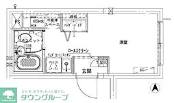CREAL住吉II 2階ワンルームの間取り