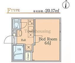 都営新宿線 西大島駅 徒歩5分の賃貸マンション 4階1Kの間取り