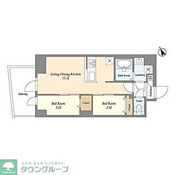 アルファコート曳舟2 6階2LDKの間取り