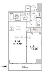 プレール・ドゥーク錦糸公園NORTH 7階1LDKの間取り