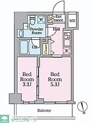 HY’ｓ桜橋MIRAIS 5階2Kの間取り