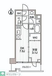 シーズンフラッツ両国サウス 8階1DKの間取り