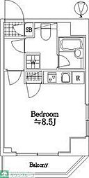 クレイシア錦糸町 4階ワンルームの間取り