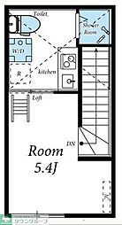 Ritz Court 立花 2階ワンルームの間取り