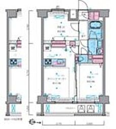 ジェノヴィア三ノ輪スカイガーデン 11階2LDKの間取り