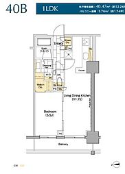 ザ・パークハビオ上野レジデンス 4階1LDKの間取り