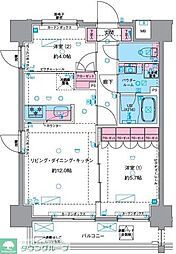 GENOVIA浅草VIskygarden 3階2LDKの間取り