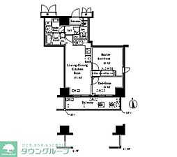 パークアクシス元浅草ステージ 2階2LDKの間取り