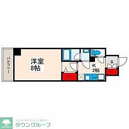 ＧＲＡＮＰＡＳＥＯ三ノ輪 11階1Kの間取り