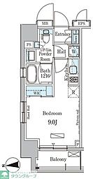 パークアクシス上野・稲荷町 11階ワンルームの間取り