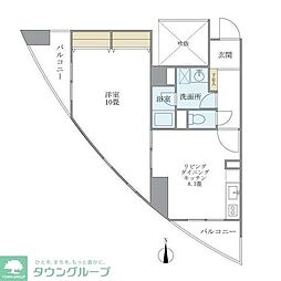 サンハイツ浅草(サンハイツアサクサ) 4階1LDKの間取り
