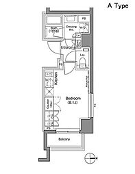 ザ・パークハビオ上野御徒町 6階ワンルームの間取り