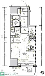 ＬＵＭＥＥＤ南千住 10階ワンルームの間取り