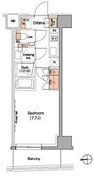 ザ・パークハビオ根岸三丁目 4階1Kの間取り