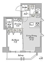 ジオエント御徒町 11階1LDKの間取り