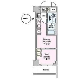 ワンルーフレジデンス亀戸 3階1DKの間取り