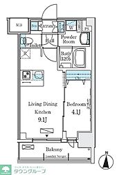 ディームス東陽町II 2階1LDKの間取り