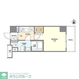 グランカーサ両国イースト 6階1Kの間取り