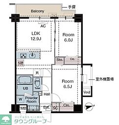 ラグゼナ東陽町 6階2LDKの間取り