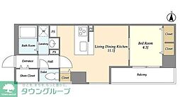 リテラス森下 7階1LDKの間取り