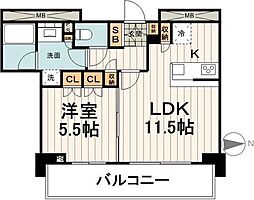 パークアクシス菊川ステーションゲート 3階1LDKの間取り