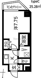 MAXIV西大島DUE 7階1Kの間取り