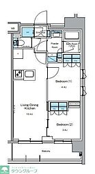 ルフォンプログレ押上EAST 2LDKの間取図画像