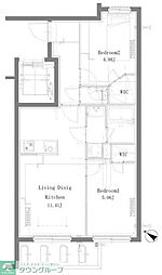 プロスタイルウェルス亀戸水神 2LDKの間取図画像
