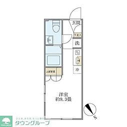 プラティーク清澄庭園 ワンルームの間取図画像