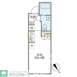 プラティーク清澄庭園 ワンルームの間取図画像